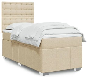 Giroletto A Molle Con Materasso Crema 90x190 Cm İn Tessuto /