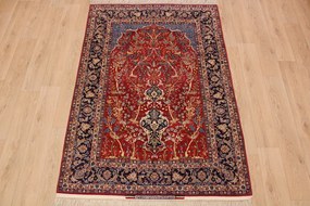 Isfahan Tappeto 220 x 150 (Iran) Annodato A Mano
