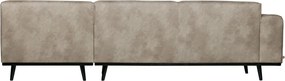 Divano angolare grigio chiaro (con penisola a destra/a L) con rivestimento in finta pelle Statement – WOOOD