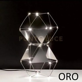 Lucciola pro lampada da tavolo con triangolo in metallo, ottone, le...