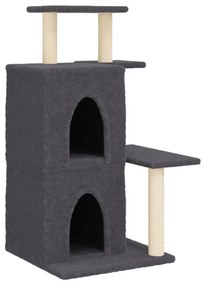 Albero per gatti con tiragraffi in sisal grigio scuro 97 cm