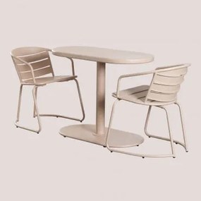 Set di tavolo ovale e 2 sedie da giardino Janti Nude beige - Sklum