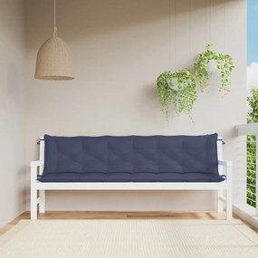 Cuscini Per Panca 2 Pz Blu Marino 200x50x7 Cm İn Tessuto Oxford /