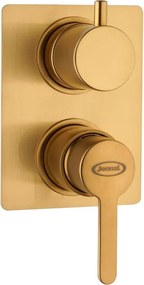 Rubinetto per incasso doccia Baleno oro spazzolato JACUZZI RUBINETTERIA con deviatore 2 vie