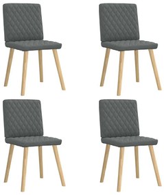 Sedie Da Pranzo 4 Pz Grigio Scuro İn Tessuto /