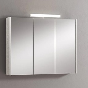 Pensile con luce Akira L 90 x P 15.5 x H 70 cm cemento chiaro