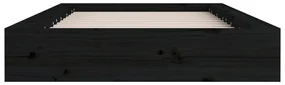 Giroletto nero 135x190 cm 4ft6 double in legno massello