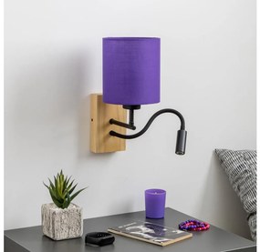 Brilagi - Applique a LED NUBILA WOOD 1xE27/25W/230V + LED/3W quercia/viola