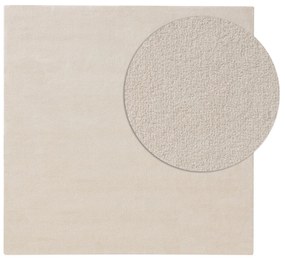 benuta Nest Tappeto a pelo lungo lavabile Melvin Crema 200x200 cm - Tappeto design moderno soggiorno