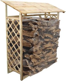 Legnaia da giardino con griglia in legno di pino impregnato in autoclave