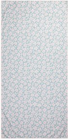 Telo mare per bambini in microfibra con custodia Green Flowers