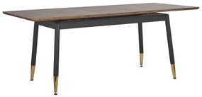 Tavolo da pranzo estensibile legno nero/oro 160/200 x 90 cm CALIFORNIA Beliani
