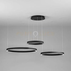 Criseide s/3d - lampadario a sospensione 3 luci nero a led dimmerab...