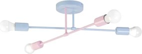 Plafoniera CAMBRIDGE 4x E27/15W/230V blu/rosa