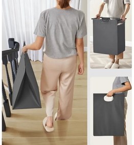 Cesto per la biancheria REX nero/grigio