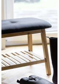 Scarpiera in bambù nero/naturale con panca Ecori - Wenko