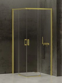 New Trendy Prime Light Gold box doccia 100x80 cm rettangolare oro lucida/vetro trasparente D-0416A/D-0421A