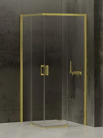 New Trendy Prime Light Gold box doccia 100x80 cm rettangolare oro lucida/vetro trasparente D-0416A/D-0421A