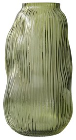 Vaso arredo vetro 30 cm verde bombato
