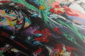 Stampa su tela – Donna e cavallo in pittura ad olio