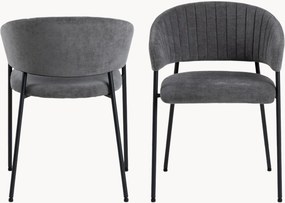 Set di 2 sedie da pranzo imbottite con braccioli Ann