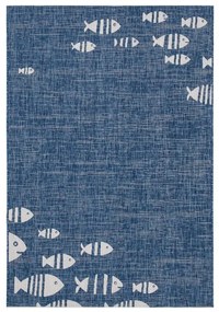 Tappeto Flatweave Marine 2 Blue natura blu, L 170 x L 120 cm