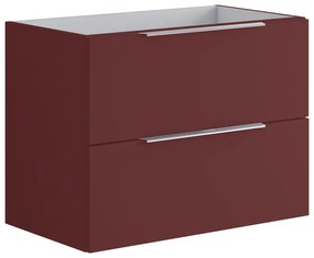 Mobile da bagno sotto lavabo Brera rosso opaco L 79.5 x H 60 x P 45.5 cm 2 cassetti, lavabo non incluso