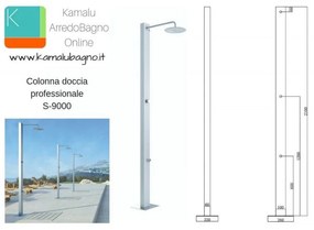 Kamalu - colonna doccia da esterno in acciaio freestanding s-9000