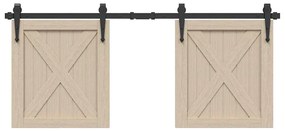 Kit Anta Scorrevole Per Armadio 122 Cm İn Acciaio Al Carbonio /