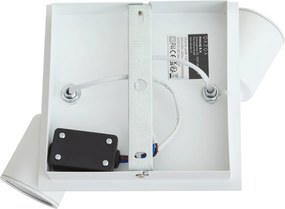 Faretto da bagno moderno bianco quadrato 2 luci IP44 - Ducha