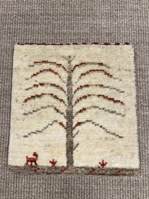 Gabbeh Tappeto 40x40 Beige (Iran) Annodato A Mano