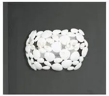 Applique a parete dioniso bianca 2 luci attacco e14 30x15x19cm in m...