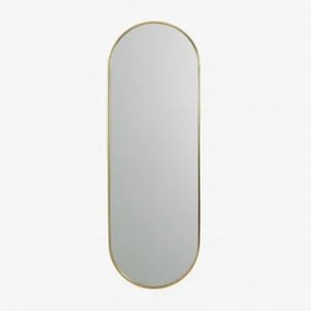 Specchio da parete ovale in metallo Elsie Gold Giallo Oro - Sklum