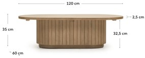 Kave Home - Tavolino Licia in legno massello di mango 120 x 60 cm