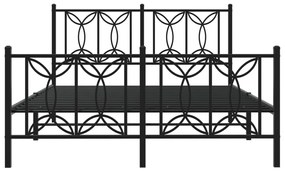 Giroletto con testiera e pediera metallo nero 140x200 cm