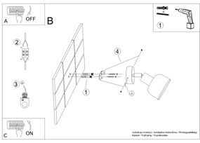 Sollux SL.1316 - Faretto da parete ELBA 1xE27/15W/230V nero