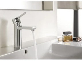 Roca A5A3296C00 - Miscelatore monocomando per lavabo NAIA con piletta, 16,7 cm, cromo lucido