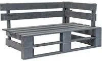 Panca Angolare da Giardino su Pallet in Legno Grigio 44698