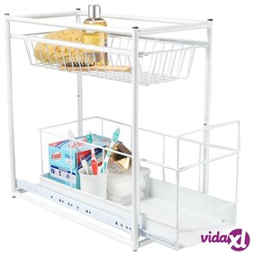 HI Cassettiera a 2 Livelli Bianca