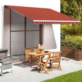 Tessuto Di Ricambio Tenda Da Sole Arancione E Marrone 4x3,5 M /