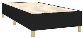 Letto a molle con materasso e led nero 80x200 cm in tessuto