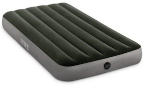 64777 - Materasso Gonfiabile Prestige Downy Singolo con Pompa a Batteria, pvc, Verde, 99x191x25 cm - Intex
