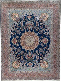 Kerman Tappeto 300x400 Blu (Iran) Annodato A Mano