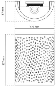 Applique da Parete Curva in Gesso Pitturabile Traforato E14 Materiale Gesso