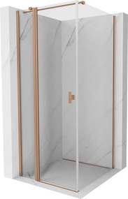 Mexen Mist T cabina doccia apribile 90 x 90 cm, trasparente, rame spazzolato - 8A4T-090-090-65-00