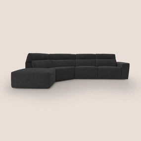 Clark Divano angolare con opzione relax elettrico in tessuto smacchiabile impermeabile T17
