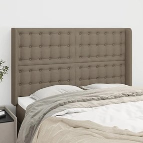 Testiera Ad Orecchio Tortora 147x16x118/128 Cm İn Tessuto /