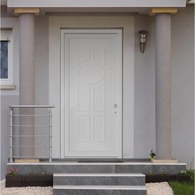 Portoncino d'ingresso Classic1 L 90 x H 210 cm in PVC bianco, apertura spingere a sinistra