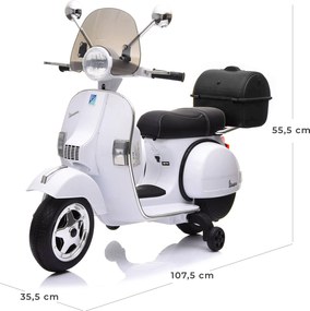 Piaggio Vespa PX150 Full Elettrica 12V per Bambini Bianca...