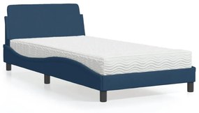 Letto con materasso blu 100x200 cm in tessuto